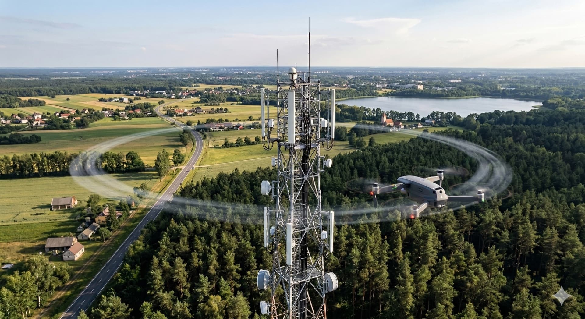 Inspekcja wizualna turbiny wiatrowej dronem — łopaty i gondola